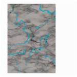 Marble light gray with bright cyan blue veins texture floor background retro neon 80s style neon colors print luxuous real marble Small Garden Flag (Two Sides) Front