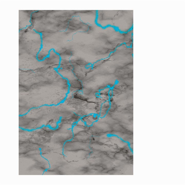 Marble light gray with bright cyan blue veins texture floor background retro neon 80s style neon colors print luxuous real marble Small Garden Flag (Two Sides)