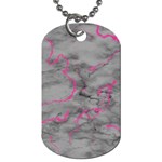 Marble light gray with bright magenta pink veins texture floor background retro neon 80s style neon colors print luxuous real marble Dog Tag (Two Sides) Front