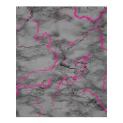 Marble Light Gray With Bright Magenta Pink Veins Texture Floor Background Retro Neon 80s Style Neon Colors Print Luxuous Real Marble Shower Curtain 60  X 72  (medium)  by genx