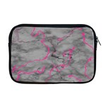 Marble light gray with bright magenta pink veins texture floor background retro neon 80s style neon colors print luxuous real marble Apple MacBook Pro 17  Zipper Case Front