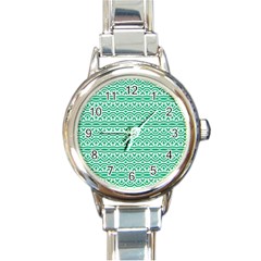 Pattern Green Round Italian Charm Watch by Mariart