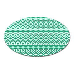 Pattern Green Oval Magnet by Mariart