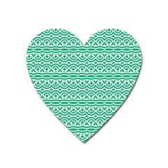 Pattern Green Heart Magnet by Mariart