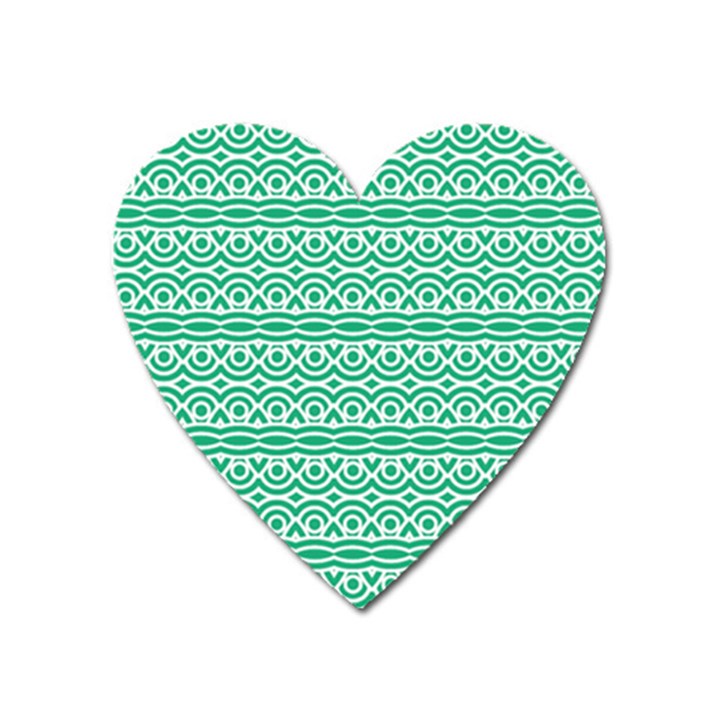 Pattern Green Heart Magnet