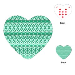 Pattern Green Playing Cards Single Design (heart)