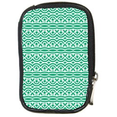 Pattern Green Compact Camera Leather Case