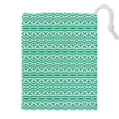 Pattern Green Drawstring Pouch (4xl) by Mariart