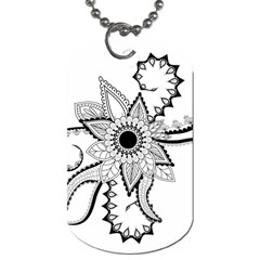 Elegant Decorative Abstract Flower Dog Tag (two Sides) by FantasyWorld7