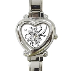 Elegant Decorative Abstract Flower Heart Italian Charm Watch by FantasyWorld7