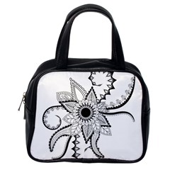 Elegant Decorative Abstract Flower Classic Handbag (one Side) by FantasyWorld7