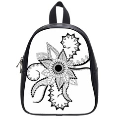 Elegant Decorative Abstract Flower School Bag (small) by FantasyWorld7