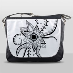 Elegant Decorative Abstract Flower Messenger Bag by FantasyWorld7