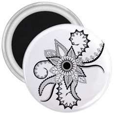 Elegant Decorative Abstract Flower 3  Magnets by FantasyWorld7