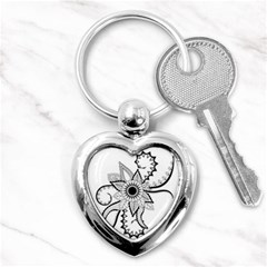 Elegant Decorative Abstract Flower Key Chain (heart) by FantasyWorld7