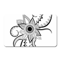 Elegant Decorative Abstract Flower Magnet (rectangular) by FantasyWorld7