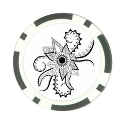 Elegant Decorative Abstract Flower Poker Chip Card Guard by FantasyWorld7