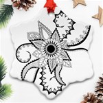 Elegant Decorative Abstract Flower Snowflake Ornament (Two Sides) Back