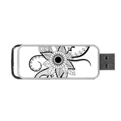 Elegant Decorative Abstract Flower Portable Usb Flash (one Side) by FantasyWorld7