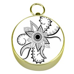 Elegant Decorative Abstract Flower Gold Compasses by FantasyWorld7