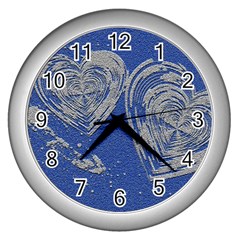 Heart Love Valentines Day Wall Clock (silver) by HermanTelo