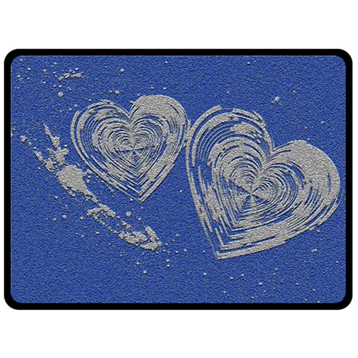 Heart Love Valentines Day Fleece Blanket (Large) 