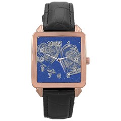 Heart Love Valentines Day Rose Gold Leather Watch  by HermanTelo