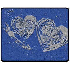 Heart Love Valentines Day Double Sided Fleece Blanket (medium) 