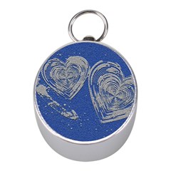 Heart Love Valentines Day Mini Silver Compasses