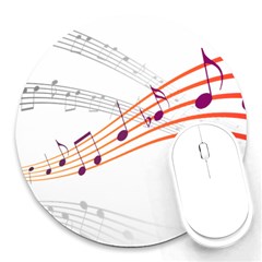 Music Notes Clef Sound Round Mousepads by HermanTelo