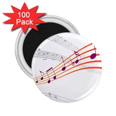 Music Notes Clef Sound 2 25  Magnets (100 Pack)  by HermanTelo