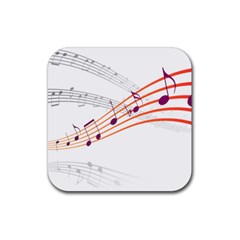 Music Notes Clef Sound Rubber Coaster (square)  by HermanTelo