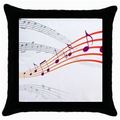 Music Notes Clef Sound Throw Pillow Case (black) by HermanTelo