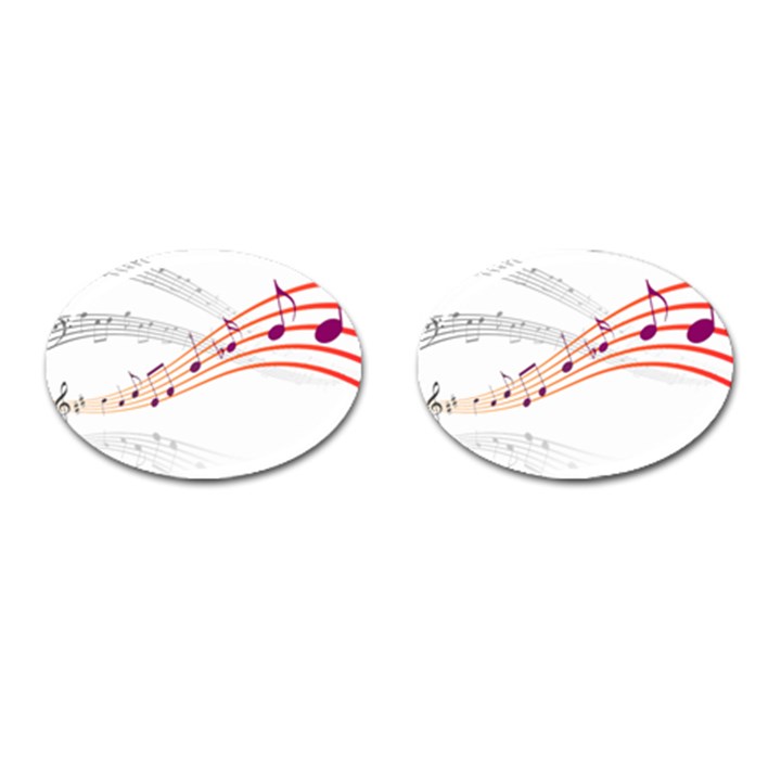 Music Notes Clef Sound Cufflinks (Oval)