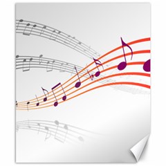 Music Notes Clef Sound Canvas 8  X 10  by HermanTelo