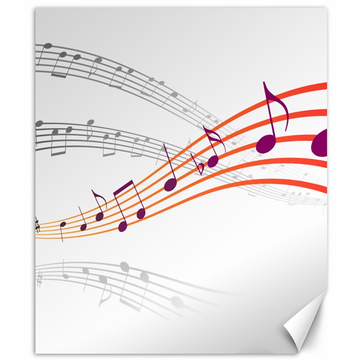 Music Notes Clef Sound Canvas 8  x 10 