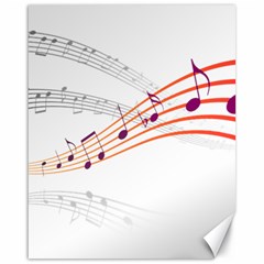 Music Notes Clef Sound Canvas 16  X 20  by HermanTelo