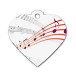 Music Notes Clef Sound Dog Tag Heart (One Side) Front