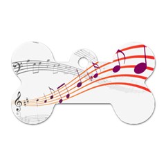 Music Notes Clef Sound Dog Tag Bone (one Side) by HermanTelo