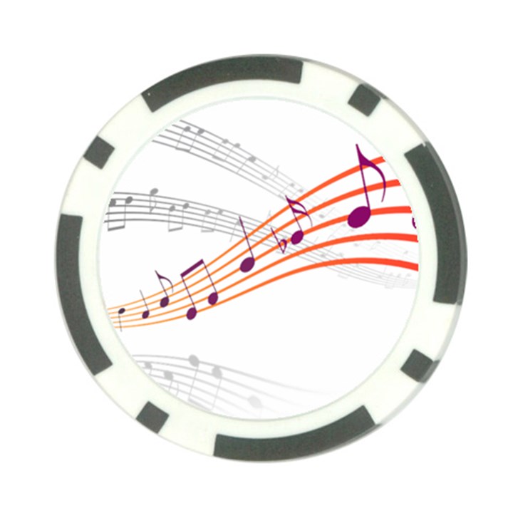 Music Notes Clef Sound Poker Chip Card Guard