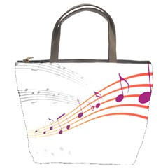 Music Notes Clef Sound Bucket Bag by HermanTelo