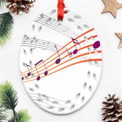 Music Notes Clef Sound Ornament (oval Filigree)