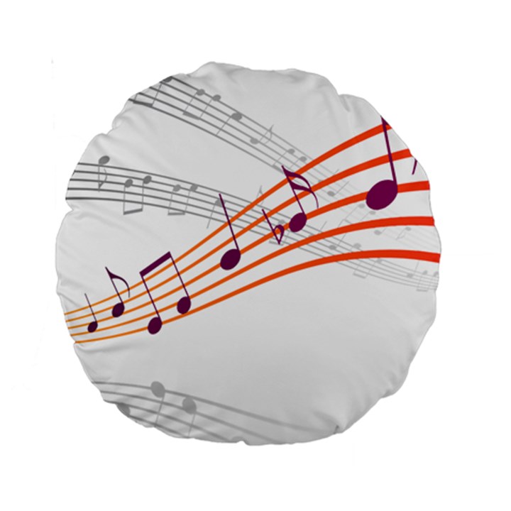 Music Notes Clef Sound Standard 15  Premium Round Cushions