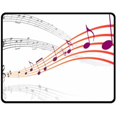 Music Notes Clef Sound Double Sided Fleece Blanket (medium) 