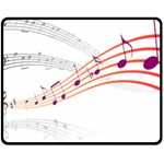 Music Notes Clef Sound Double Sided Fleece Blanket (Medium)  58.8 x47.4  Blanket Front