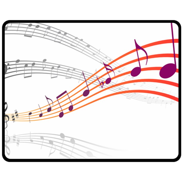 Music Notes Clef Sound Double Sided Fleece Blanket (Medium) 