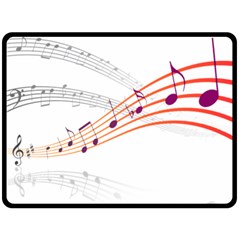 Music Notes Clef Sound Double Sided Fleece Blanket (large) 