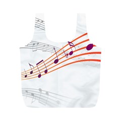 Music Notes Clef Sound Full Print Recycle Bag (m)