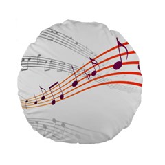 Music Notes Clef Sound Standard 15  Premium Flano Round Cushions