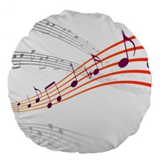 Music Notes Clef Sound Large 18  Premium Flano Round Cushions